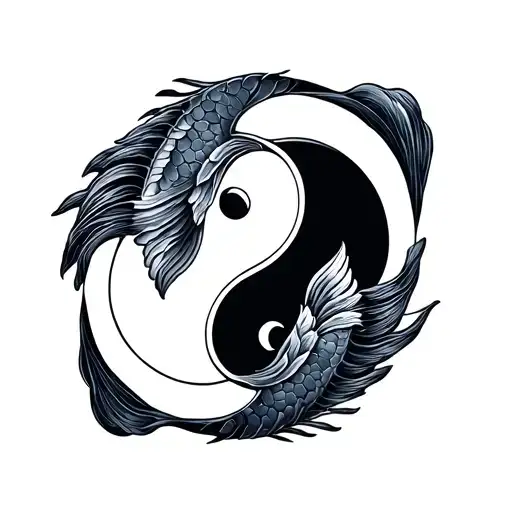 Yin Yang Pisces tattoo design idea