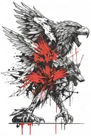 wolf and eagle galic  tattoo design idea