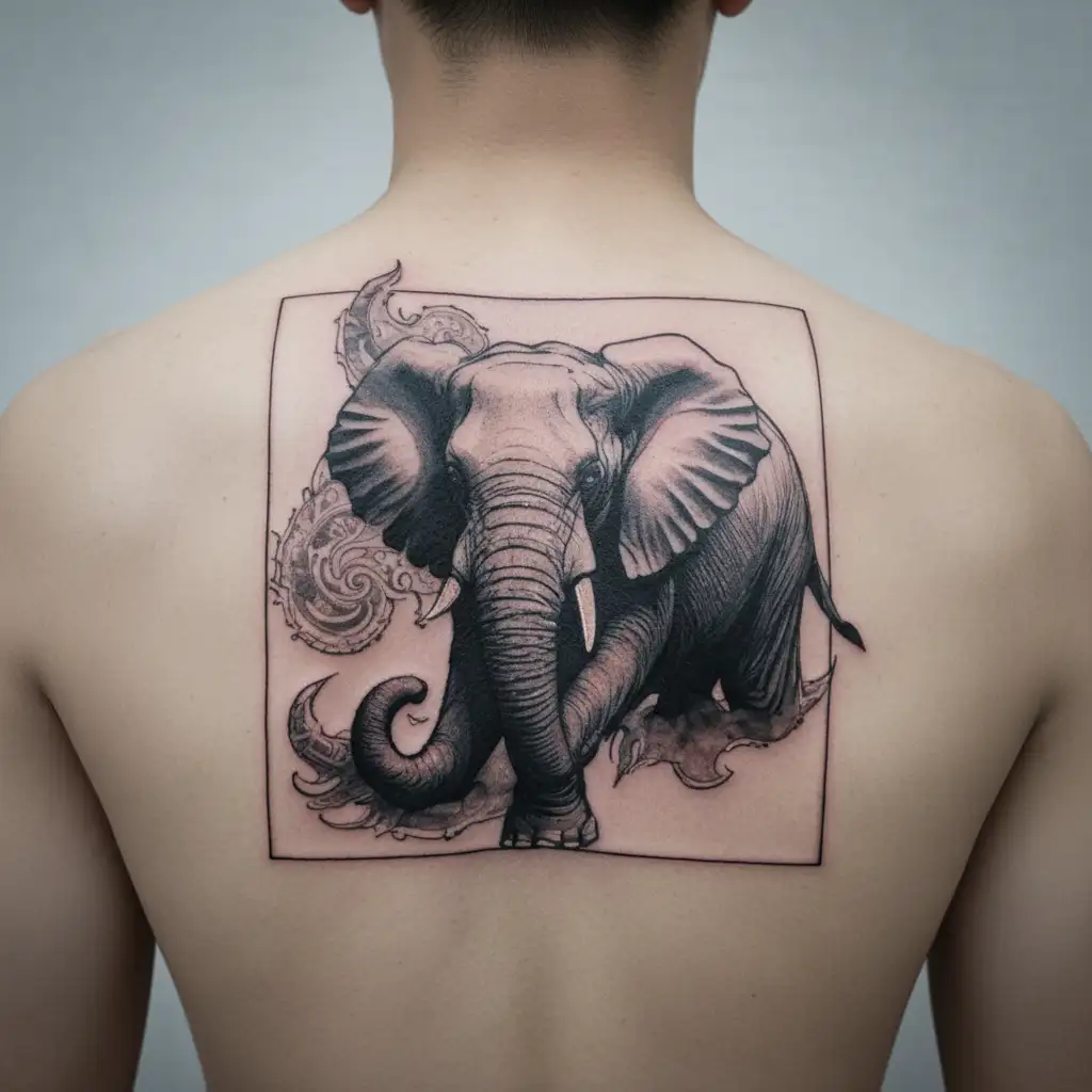female elephant  warhammer tattoo design idea