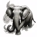 female elephant  warhammer tattoo design idea