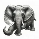 female elephant  warhammer tattoo design idea