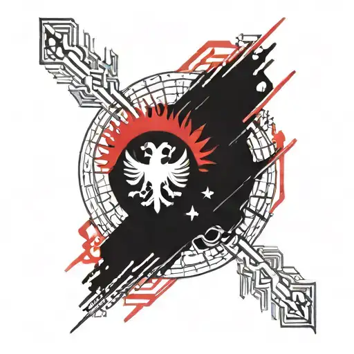 albanian flag tattoo design idea