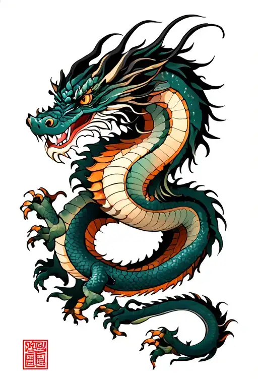 dragon emerging tattoo design idea