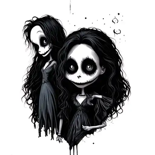 tim burton characters tattoo design idea