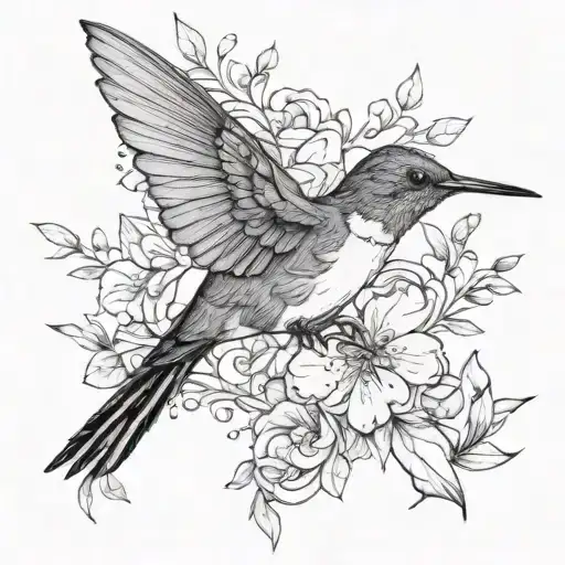 humming-bird tattoo design idea