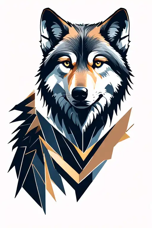 wolf looking forward tattoo design idea
