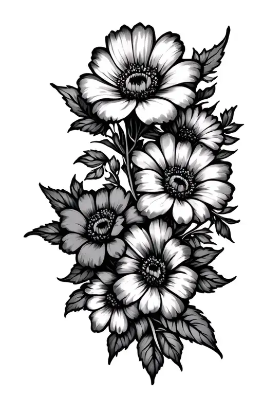 October birth flowers intertwined with adoption symbol tattoo design idea