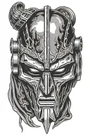 MF DOOM mask on raccon tattoo design idea