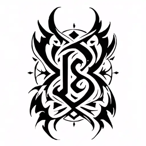 Jessica letters into gothic symbol tattoo design idea