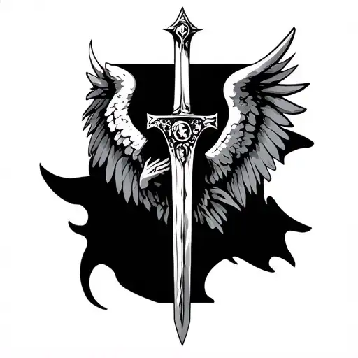 st michael archangel michael sword tattoo design idea