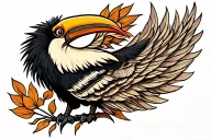 Hornbill tattoo design idea
