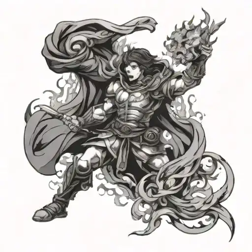 fire embers being carried by wind  tattoo design idea