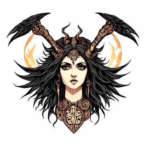 Hecate, the three-faced goddess. tattoo design idea