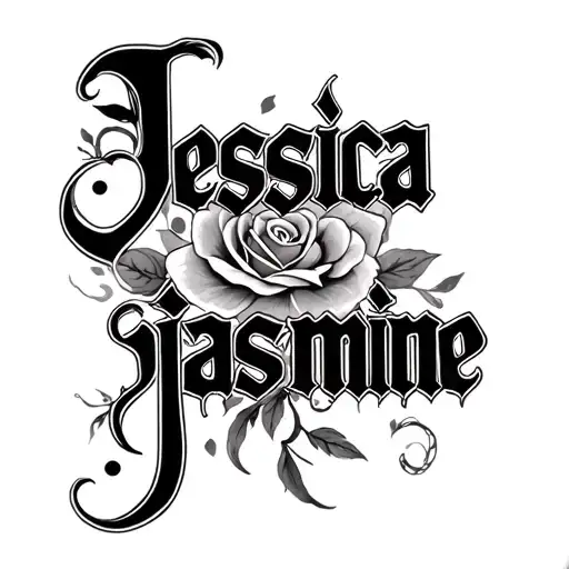 "Jessica jasmine " Two Word Ambigram Generator tattoo design idea