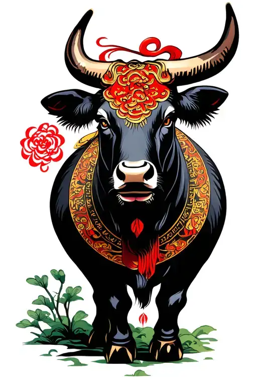 Chinese ox tattoo design idea