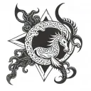 Combine the astrological signs of Capricorn, Scorpio, and Aries into a unique symbol representing your family bond tattoo design idea