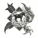 Combine the astrological signs of Capricorn, Scorpio, and Aries into a unique symbol representing your family bond tattoo design idea