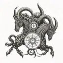 Combine the astrological signs of Capricorn, Scorpio, and Aries into a unique symbol representing your family bond tattoo design idea