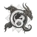 Combine the astrological signs of Capricorn, Scorpio, and Aries into a unique symbol representing your family bond tattoo design idea