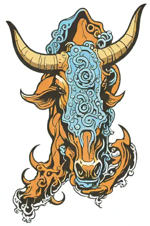 Texas longhorn tattoo design idea