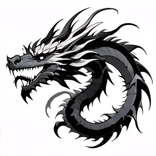tribal dragon tattoo design idea