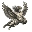 Icarus falling angel tattoo design idea