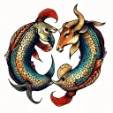 Taurus And Pisces tattoo design idea