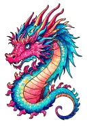 girly glitter dragon tattoo design idea