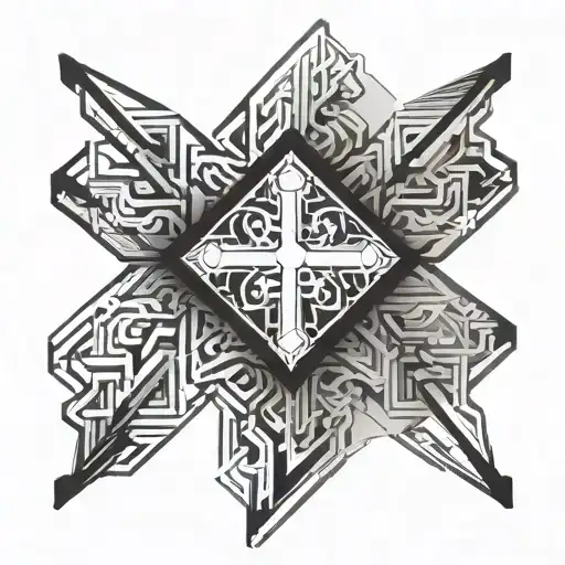 cross with imperfectly perfect wording  tattoo design idea