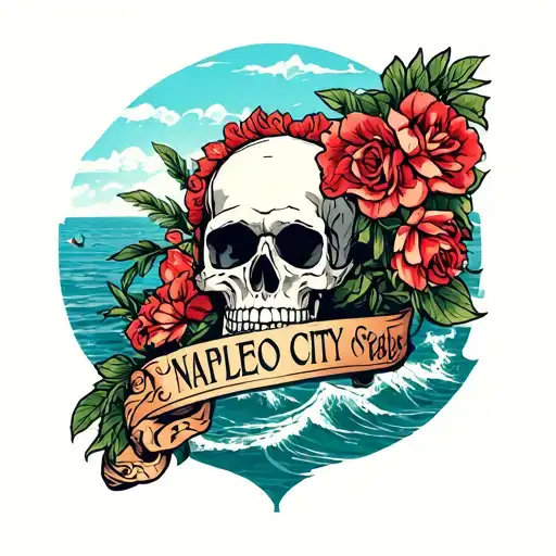 Naples city tattoo design idea