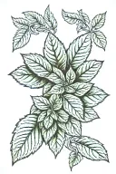 mint leaves tattoo design idea