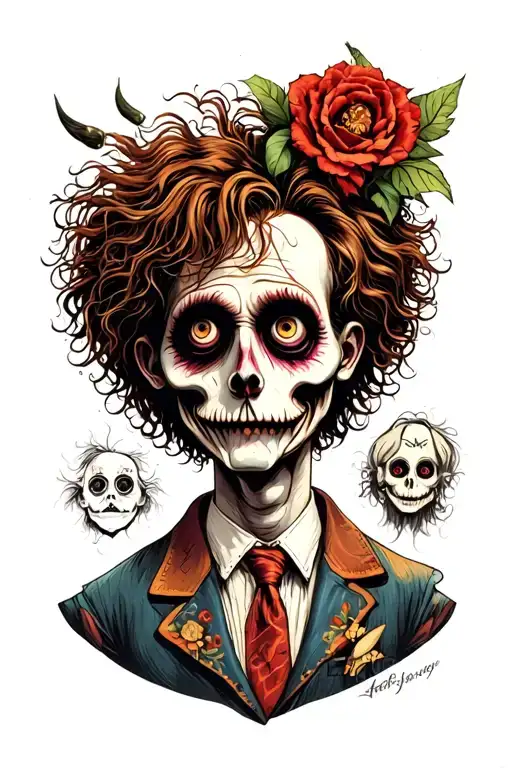 Tim Burton characters tattoo design idea