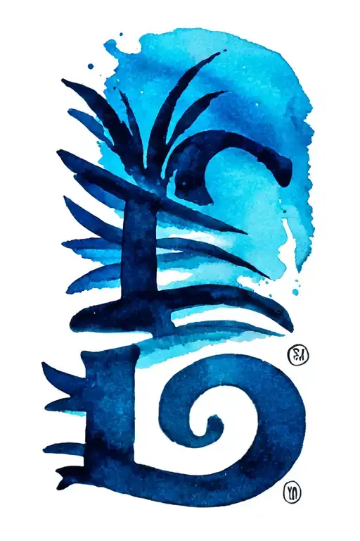 surfboard with letters LO tattoo design idea