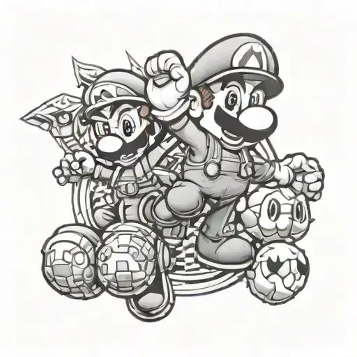 Super Mario Bros tattoo design idea