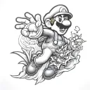Super Mario Bros tattoo design idea