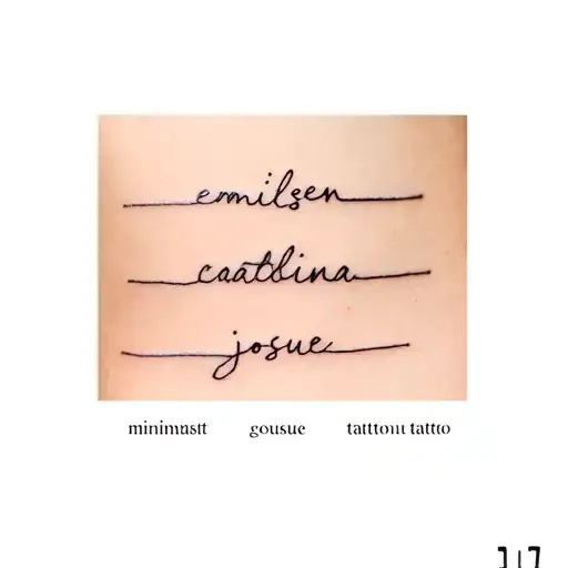 a tattoo with three people's names. emilsen, catalina and josue tattoo design idea