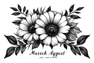 birth month flowers wrapped for June march August  tattoo design idea