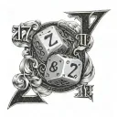 2 dice with Roman numerals 7 12 subtly integrated tattoo design idea