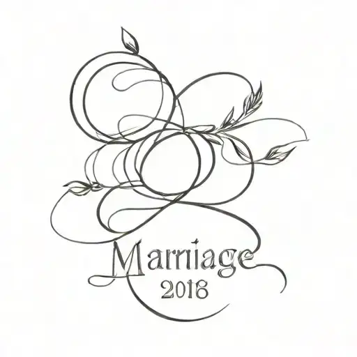 marriage date tattoo design idea