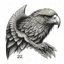wedge tail eagle head, underneath '92 '94 '06 '18 and then underneath that "Nanna 02/03/60" tattoo design idea