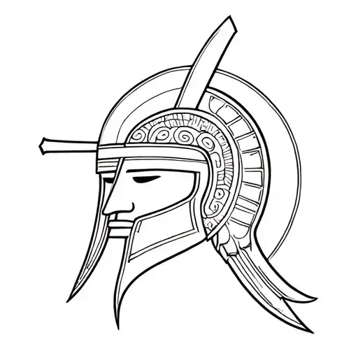 samurai and greek hoplite helmet tattoo tattoo design idea