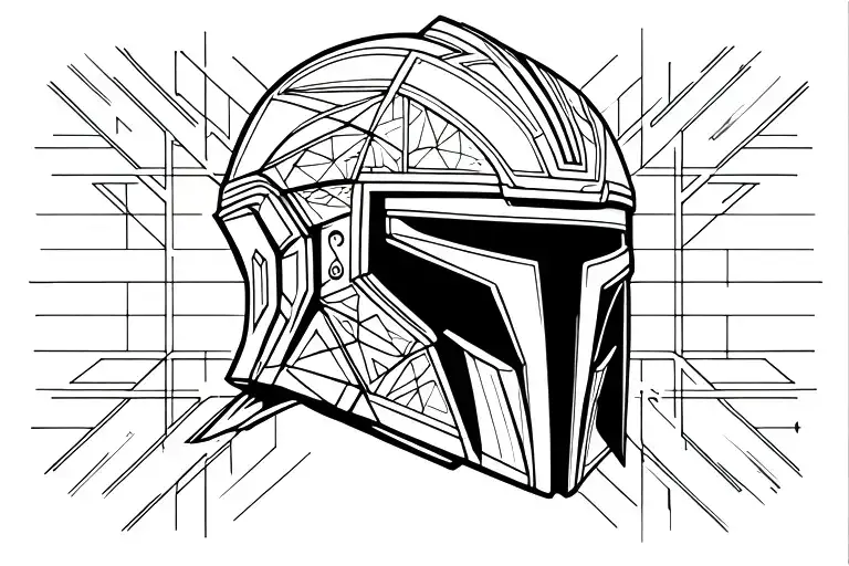 This is the way! Mandalorian helmet with Mythasour tattoo design idea