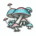 psilocybin mushrooms tattoo design idea