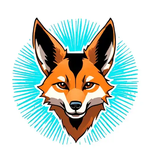 Beep beep coyote head tattoo design idea