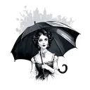 Jack squelington mary poppins umbrella tattoo design idea