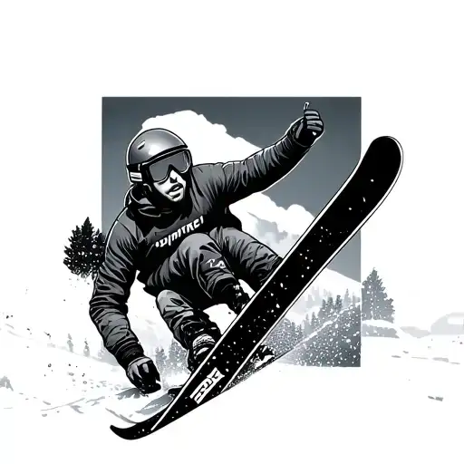 Ski Backflip Stick and poke tattoo design idea