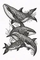 Killer Whale swimming gracefully in the deep tattoo design idea