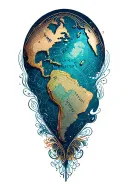 world map adventure tattoo design idea