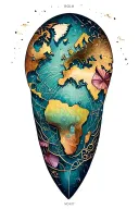 world map adventure tattoo design idea