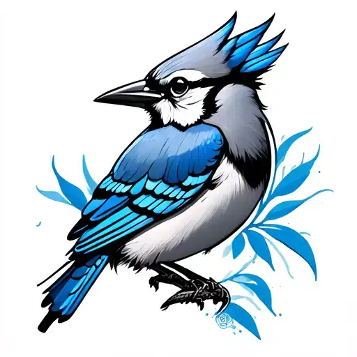 Bluejay tattoo design idea